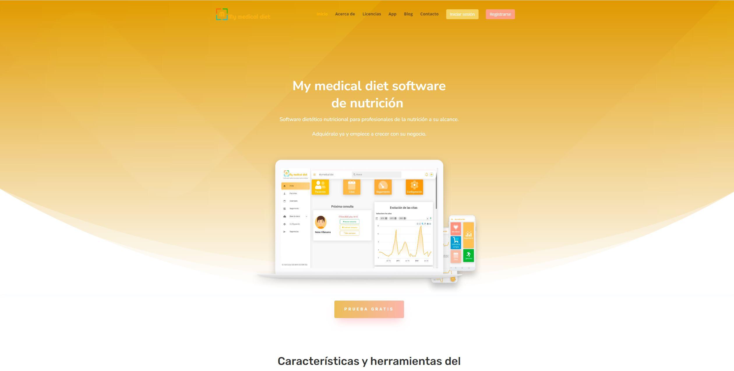 Captura del proyecto My Medical Diet