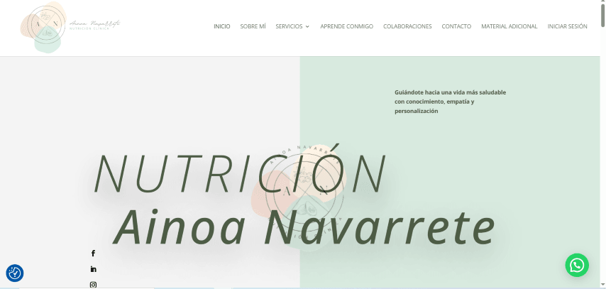 Captura del proyecto Nutricionista — Ainoa Navarrete